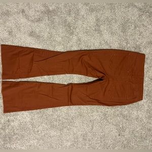 Burnt orange flare jeans